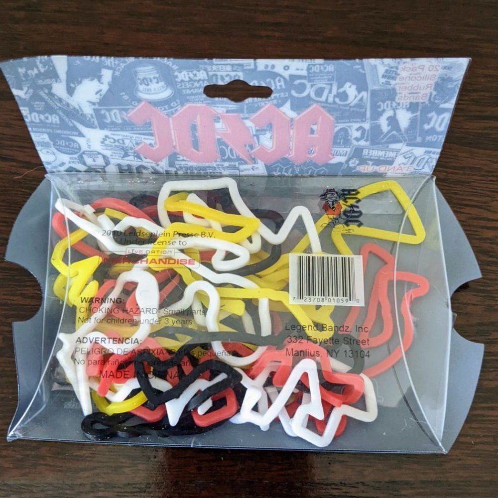 2/$18 AC/DC Bracelets Legend Bandz Rubber Band